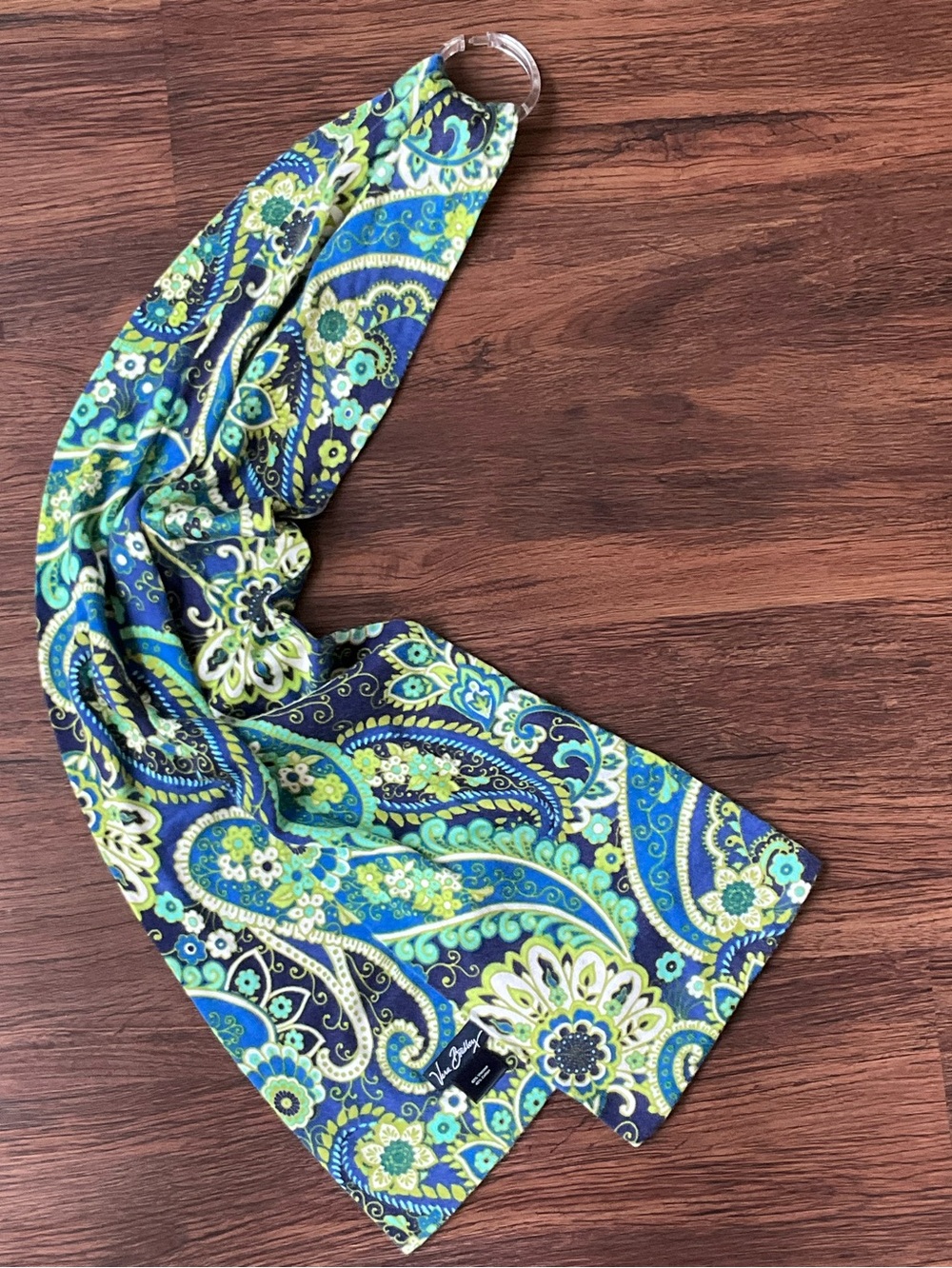 Vera Bradley Scarf Green Blue White Paisley Cotton Blend